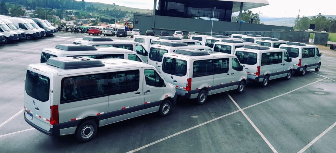 Mobilização de veículos realizada pela Lokamig. Foto: Lokamig